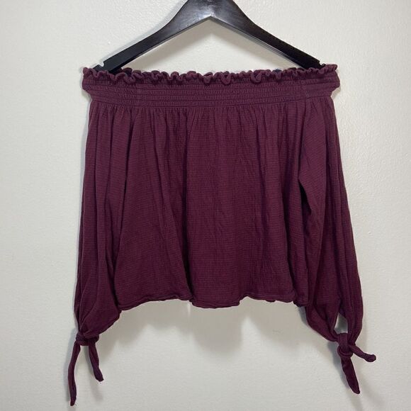 Free People | We The Free Lexington Off Shoulder Tee Red Sz XS - Picture 3 of 7